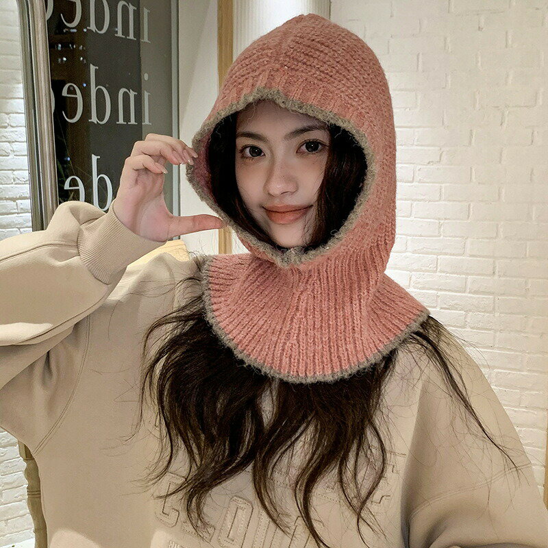 レディースニットキャップ　バラクラバフードウォーマー (T)