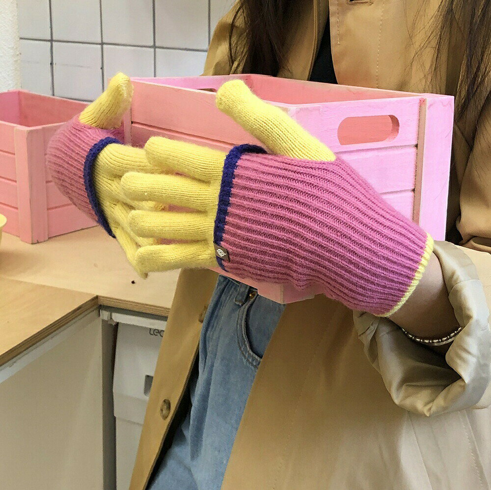 ニット手袋 バイカラー (T)