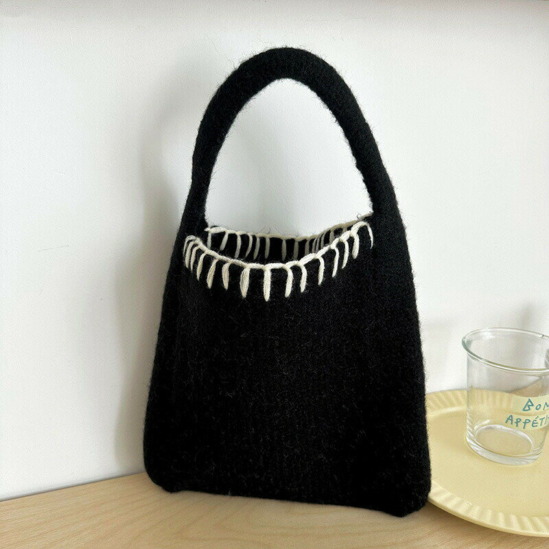 ミニトートバッグ　ニットバッグ (T)