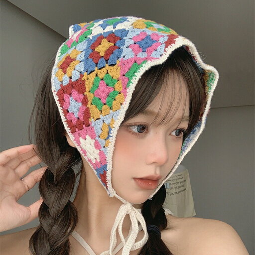 三角スカーフ ヘアバンド フラワー (T) 三角スカーフ ヘアバンド フラワー (T)