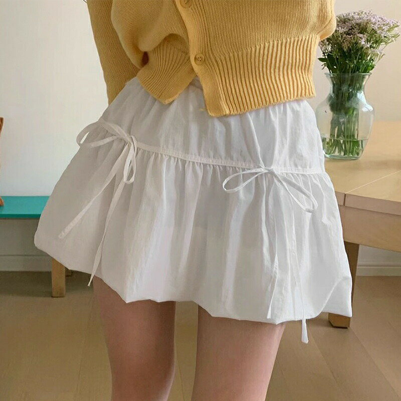 ミニスカート　リボン付き (T)