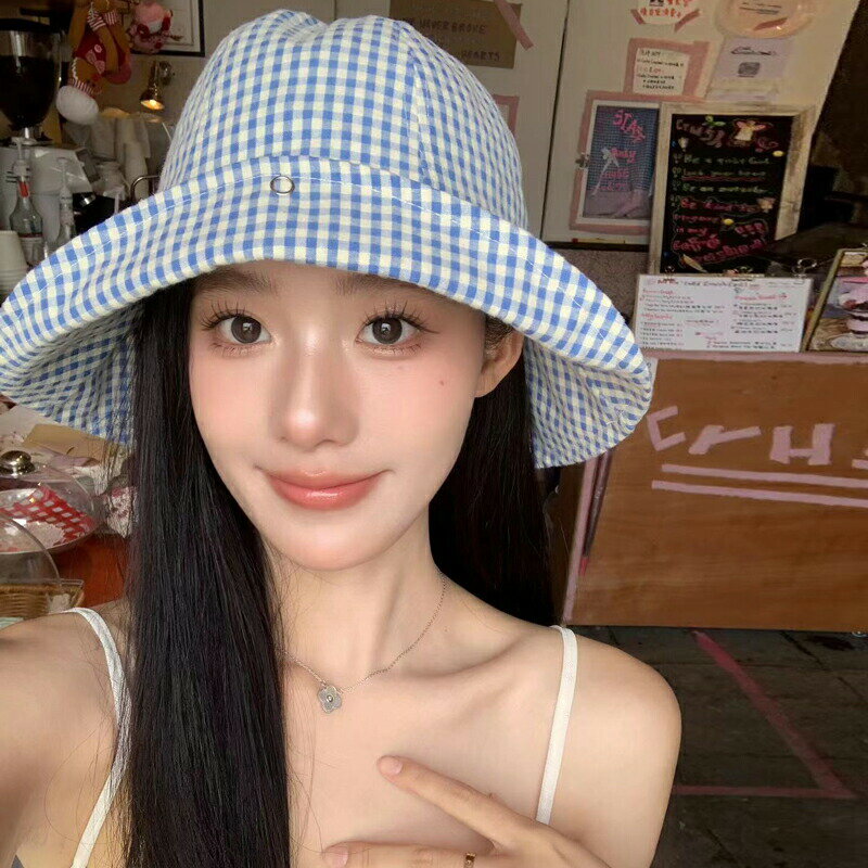 バケットハット 春夏 レディース 韓国ファッション デザイン チェック柄 (T)