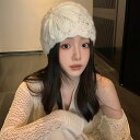 ニットキャップ レディース 韓国ファッション デザイン 花 (T)(4)