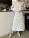 キルティングトップス ロングスカート セット (T)(4)
