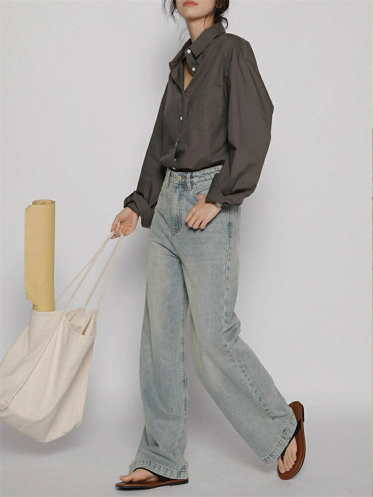 INSスタイル 薄手スリムシャツ (T)