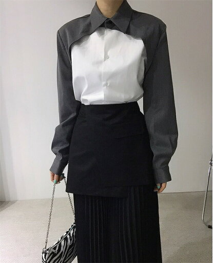 一列ボタン 長袖シャツ (T) 一列ボタン 長袖シャツ (T)