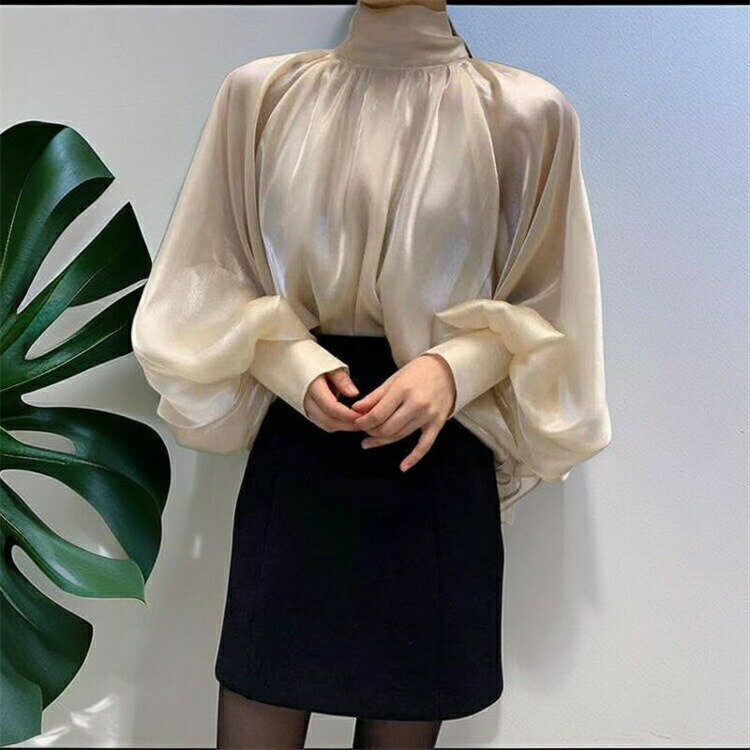 INSスタイル シャツ スリム 春と秋 リボン (T)