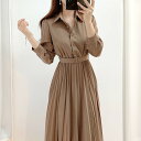 ロング丈シャツワンピース (T)