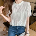 半袖シフォンシャツ トップス レディース (T)(4)