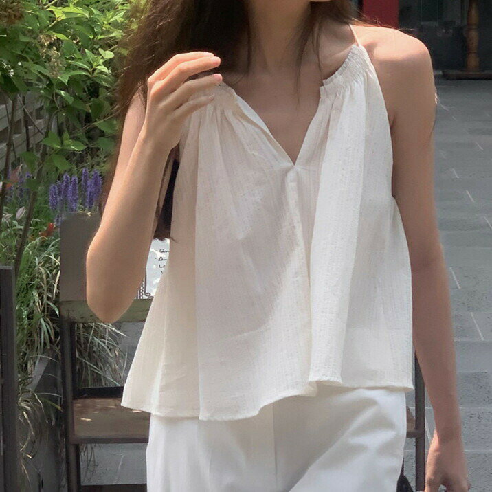 Vネックキャミソールタンクトップ (T)