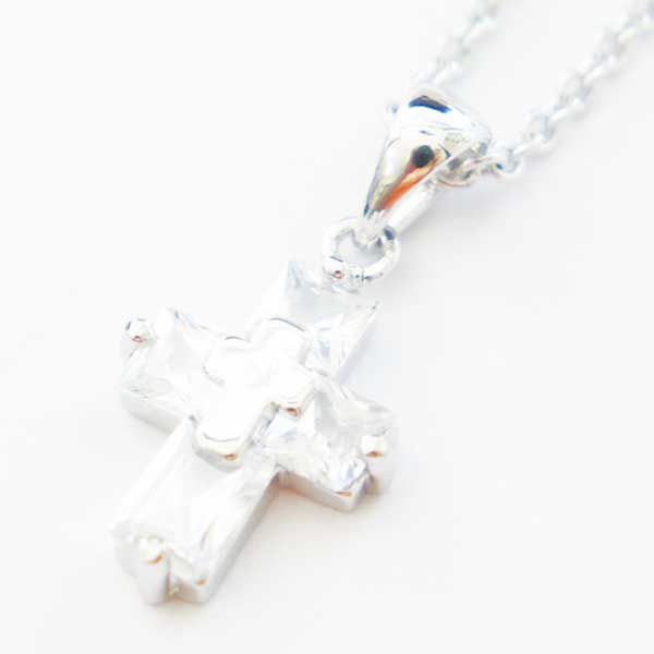 【ポスト投函送料無料】レディース ネックレス クリスタル 可愛い 人気 激安 クリスタルクロスネックレス