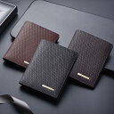 財布 ウォレット 二つ折り財布 パスケース カードケース カード入れ 名刺入れ フェイクレザー メンズ ブラック ブラウン