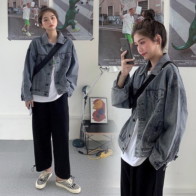 デニム レディース Gジャン ジャンパー デニム ゆったり ジージャン ブルゾン レトロ アウター 秋 春