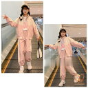 キッズ スポーツウェア ピンク 上下セット 女の子 セットアップ ジャージ ウインドブレーカー+パンツ 2点セット ジュニア 通学 長袖 長ズボン レジャー 1...