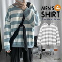 トレーナー メンズ トップス プルオーバー ボーダー スウェット 長袖 ビッグシルエット 秋 春服 スポーツ 部屋着 通勤 通学 アウトドア
