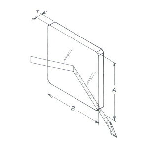 アルミ表面鏡［寸法：89.3×58×厚み2.0mm］［コーティング：Al+mgf2］［材質：クラウン］［受注生産品］ 2