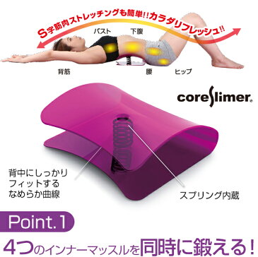 コアスリマー 送料無料 インナーマッスルを鍛える 腹筋 ストレッチダイエット シェイプアップ 痩せる 器具 道具 寝るだけコア腹筋 glim グリム