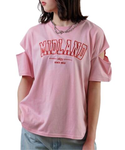乐天商城 - 30%OFFセール SALE アルジー 子ども服 125cm-165cm ALGY 接触冷感」MIDLAND肩あきBIG半袖Tシャツ ピンク メール便OK 2025春夏 子供服 女の子用 女子 キッズ ジュニア エフオー FO