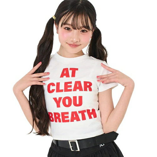 乐天商城 - ANAP GIRL（アナップ ガール） メッセージロゴ ミニ Tシャツ ホワイト XS(135-145cm)/S(145-155cm)/M(155-165cm) メール便OK 2026春夏 新作