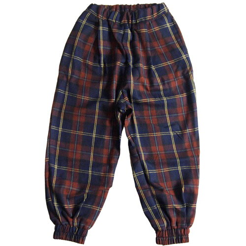 50%OFF SALE セール JEANS-b ジーンズベー 120-160cm チェック柄カンフーパンツ ブラウン 120cm/130cm/140cm/150cm/160cm AW 秋冬 メール便OK 311163 子供服