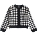 40%OFFセール SALE バイラビット 子供服 120-160cm by LOVEiT ギンガムニットカーディガン クロ 120cm/130cm/140cm...
