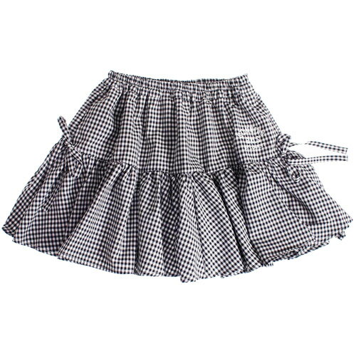 30%OFFセール SALE バイラビット 子ども服 スカート 120-160cm by LOVEiT インパンつきドロストティアードギンガムスカート クロ メール便OK 2024春夏 120cm/130cm/140cm/150cm/160cm byLOVEiT バイ ラビット 子供服 キッズ ジュニア 女の子のサムネイル