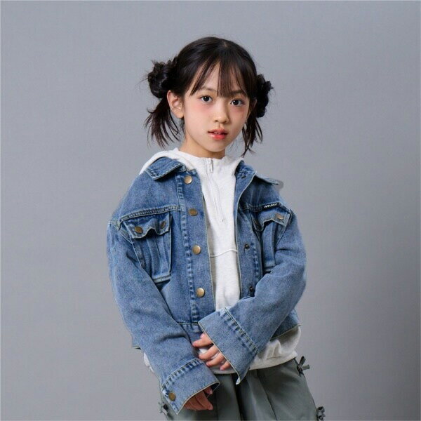 バイラビット 子ども服 120-160cm by LOVEiT デニムジャケット ブルー メール便不可 2025秋冬 byLOVEiT バイ ラビット Gジャン アウター 子ども服 子供服 キッズ ジュニア 女の子 新作のサムネイル