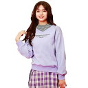 50%OFF SALE セール Candychuu キャンディチュウ 120-160cm フェイクレイヤードトレーナー ラベンダー メール便OK 120cm/1...