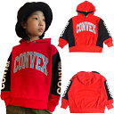 50%OFFセール SALE コンベックス 子供服 スウェットプルオーバーパーカー 120-160cm CONVEX アップリケロゴ/BIGパーカー アカ 20...