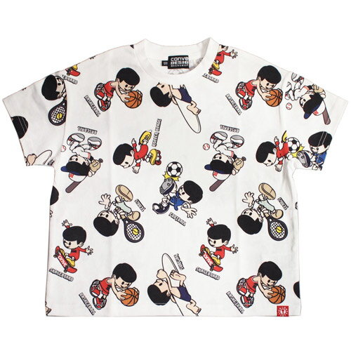 乐天商城 - 40%OFFセール SALE コンベックス 子ども服 半袖Tシャツ 120-160cm CONVEX ミュータン総柄/WIDE-T オフ メール便OK 2024春夏 120cm/130cm/140cm/150cm/160cm 子供服 キッズ ジュニア 男の子 女の子 男女兼用