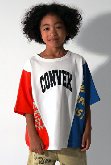 乐天商城 - 40%OFFセール SALE コンベックス 子ども服 半袖Tシャツ 120-160cm CONVEX ロゴ/リメイク風Tシャツ シロ メール便OK 2024春夏 120cm/130cm/140cm/150cm/160cm 子供服 キッズ ジュニア 男の子 女の子 男女兼用