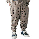 50%OFFセール SALE フォブ 子供服 ロングパンツ 90-130 FOV F/B 総柄 裾リブパンツ グレージュ 2023秋冬 AW メール便OK FO...