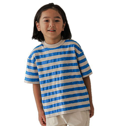 40%OFFセール SALE フォブ 子ども服 半袖シャツ 90cm-130cm FOV F/B ボーダー Tシャツ ブルー メール便OK 2024春夏 90cm/100cm/110cm/120cm/130cm FOVBOB フォブボブ ベビー キッズ ベビー服 子ども服 男女兼用