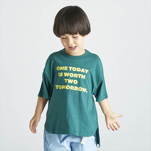 フォブ 子ども服 半袖Tシャツ 110cm-160cm FOV ONE TODAY Tシャツ グリーン メール便OK 2024春夏 M(110cm-120cm)/L(130cm-140cm)/XL(150cm-160cm) キッズ ジュニア 子供服 男女兼用 ユニセックス 新作