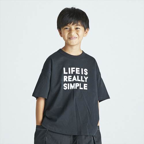 乐天商城 - 40%OFFセール SALE ジェネレーター 子ども服 半袖Tシャツ 110cm-160cm GENERATOR LIFE IS SIMPLE Tシャツ ブラック メール便OK 2024春夏 M(110cm-120cm)/L(130cm-140cm)/XL(150cm-160cm) キッズ ジュニア 子供服 男女兼用 男子 女子