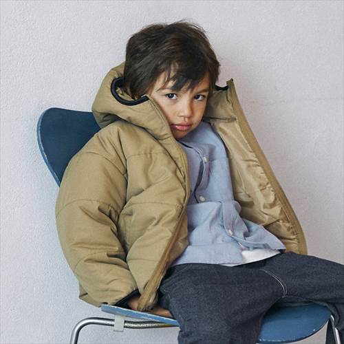 40%OFFセール SALE フォブ 子ども服 110cm-160cm FOV 中綿フードコート ベージュ メール便不可 2024秋冬 アウター ジャケット 防寒 羽織 キッズ ジュニア kids 子供服 男女兼用