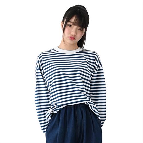 乐天商城 - 40%OFFセール SALE ジェネレーター GENERATOR 子ども服 ロンT F(160cm-170cm) ボーダー L/S Tシャツ 長袖 ブルー メール便OK 25秋冬