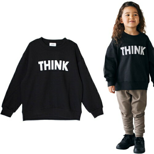 乐天商城 - 40%OFFセール SALE ジェネレーター GENERATOR 子ども服 130cm-160cm THINK トレーナー ブラック メール便OK L(130cm-140cm)/XL(150cm-160cm) 25秋冬