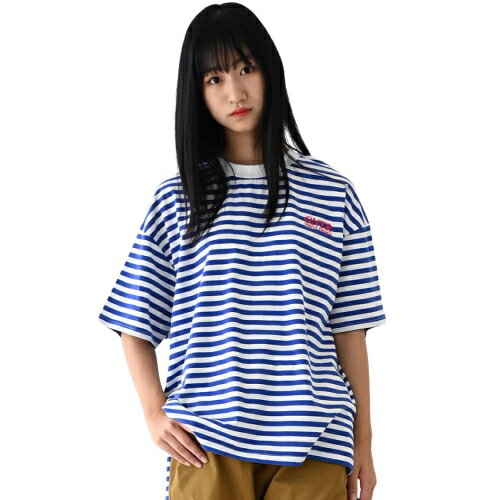 Rakuten - 40%OFFセール SALE ジェネレーター 子ども服 半袖Tシャツ F(160cm-170cm) GENERATOR ボーダー Tシャツ ブルー メール便OK 2025春夏 ジュニア 子供服 レディース服 大人服 男女兼用