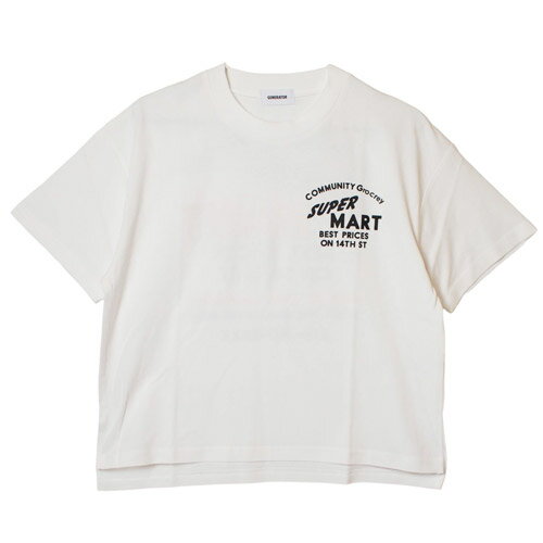 乐天商城 - 40%OFFセール SALE ジェネレーター 子ども服 半袖Tシャツ F(160cm-170cm) GENERATOR SUPER MART ビッグTシャツ ホワイト メール便OK 2025春夏 ジュニア 子供服 レディース服 大人服 男女兼用