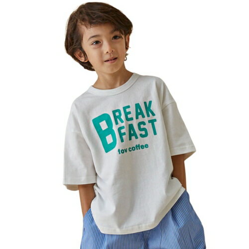 40%OFFセール SALE フォブ 子ども服 130cm-160cm FOV BREAKFAST 6分袖 Tシャツ ホワイト メール便OK L(..