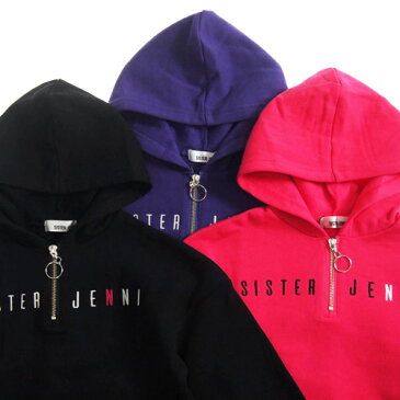 【40%OFF セール(SALE)】SISTER JENNI シスタージェニィ(130-140cm)ロゴハーフジップ裏起毛パーカー(メール便OK)(2019秋冬)シスタージェニー 女の子用 子供服 子ども服 JS130cm/140cm