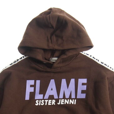 【40%OFFセール】SISTER JENNI シスタージェニィ 130-160cm 袖ロゴテープ裏起毛パーカー ブラウン 130cm/140cm/150cm/160cm 2020秋冬 メール便不可 2105240 シスタージェニー 子供服 JS SALE
