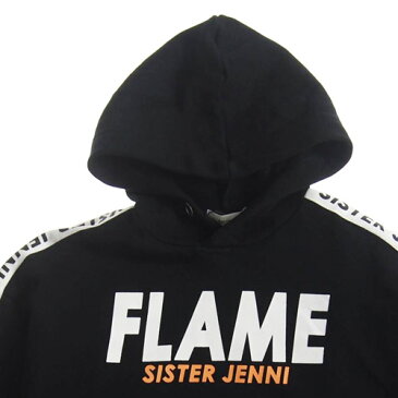 【40%OFFセール】SISTER JENNI シスタージェニィ 130-160cm 袖ロゴテープ裏起毛パーカー ブラック 130cm/140cm/150cm/160cm 2020秋冬 メール便不可 2105240 シスタージェニー 子供服 JS SALE
