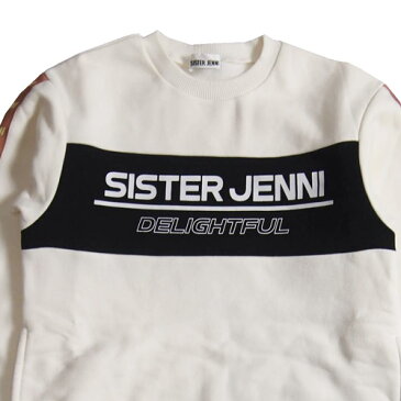 【40%OFFセール】SISTER JENNI シスタージェニィ 130-160cm 袖ロゴライン切替 起毛ワンピース オフホワイト 130cm/140cm/150cm/160cm 2020秋冬メール便不可 02105246 シスタージェニー 子供服 SALE