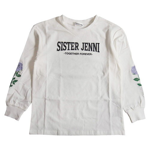 【20%OFFセール】SISTER JENNI シスタージェニィ 130-160cm ローズ刺繍ロンT オフホワイト メール便OK 130cm/140cm/150cm/160cm 2021春夏 02112202 シスタージェニー 長袖Tシャツ 子供服SALE