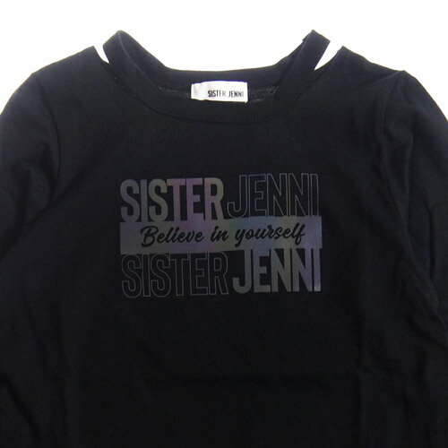 【20%OFFセール】SISTER JENNI シスタージェニィ 130-160cm サイドスナップロング丈ロンT ブラック メール便OK 130cm/140cm/150cm/160cm 2021春夏 02112207 シスタージェニー 長袖Tシャツ 子供服SALE