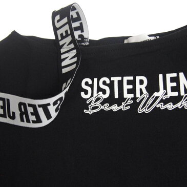 【40%OFFセール】SISTER JENNI シスタージェニィ 130-160cm スリーブZIPワンショルワンピース ブラック メール便OK 130cm/140cm/150cm/160cm 2021春夏 02112209 シスタージェニー 子供服 ジュニア 女の子SALE SALE
