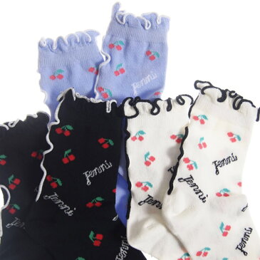 SISTER JENNI シスタージェニィ 19-24cm チェリー総柄メロークルーソックス メール便OK 19cm-21cm/22cm-24cm 2022秋冬新作 02425410 シスタージェニー jennilove ジェニィラブ 女の子用 靴下 子供服 JS