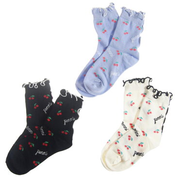 SISTER JENNI シスタージェニィ 19-24cm チェリー総柄メロークルーソックス メール便OK 19cm-21cm/22cm-24cm 2022秋冬新作 02425410 シスタージェニー jennilove ジェニィラブ 女の子用 靴下 子供服 JS